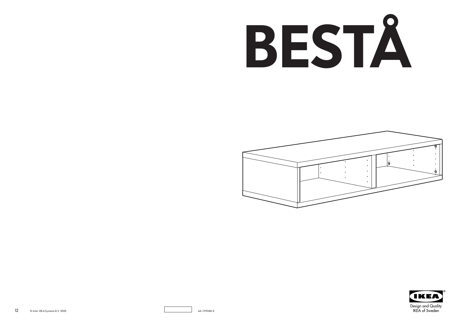 IKEA BESTÅ BENCH 47X19X10 User Manual