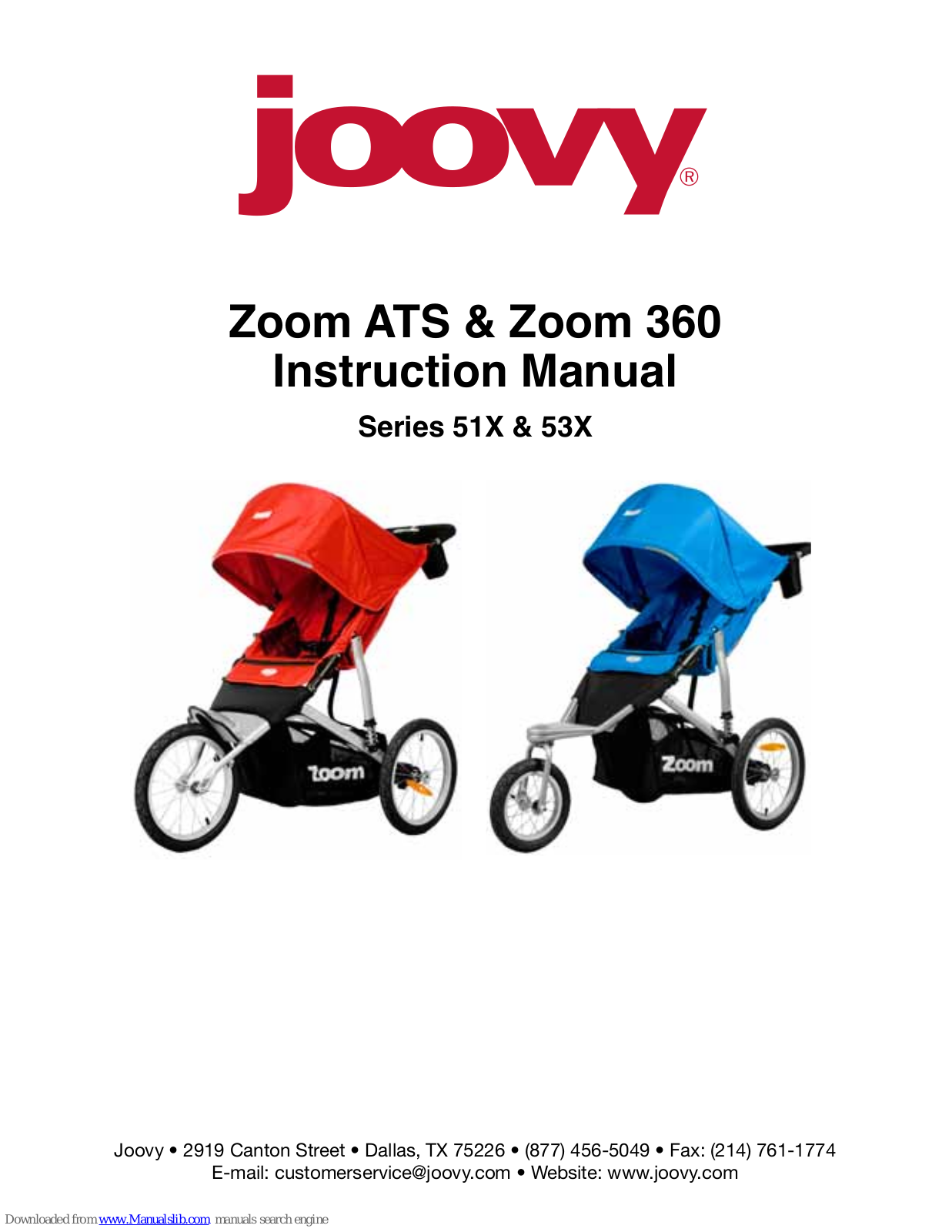 Joovy Zoom ATS, Zoom 360, 51X Series, 53X Series Instruction Manual