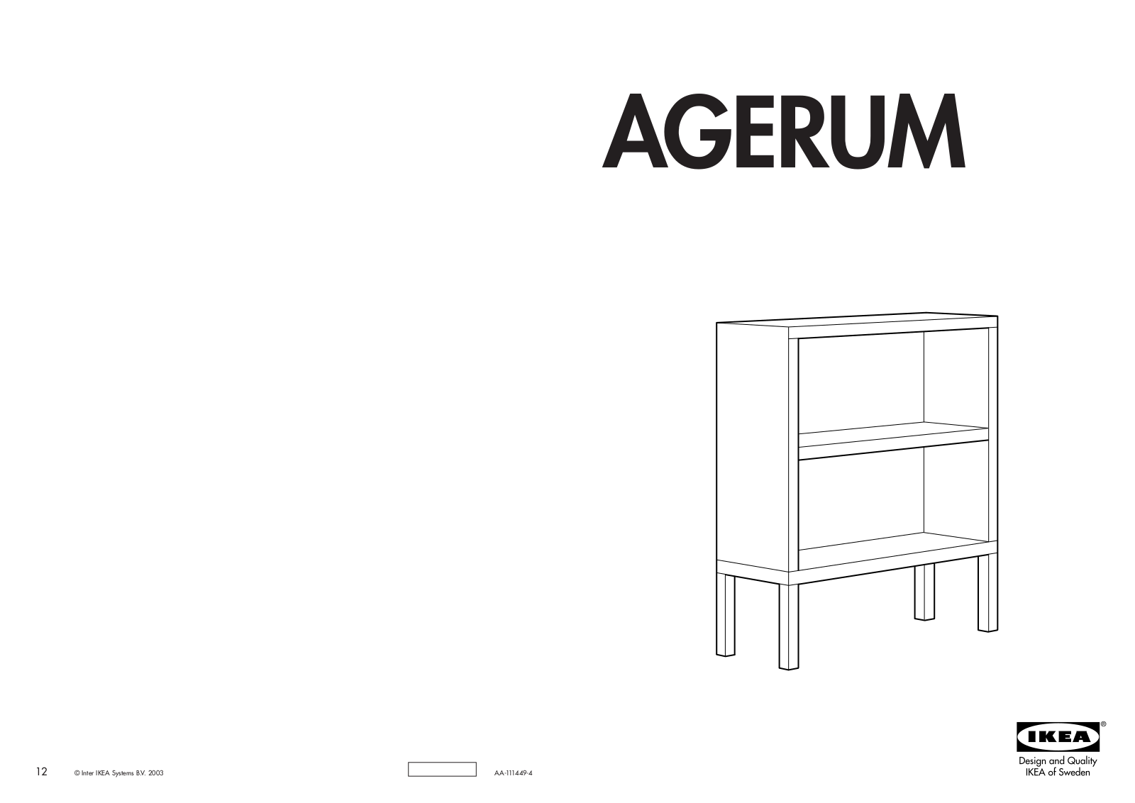 IKEA AGERUM User Manual