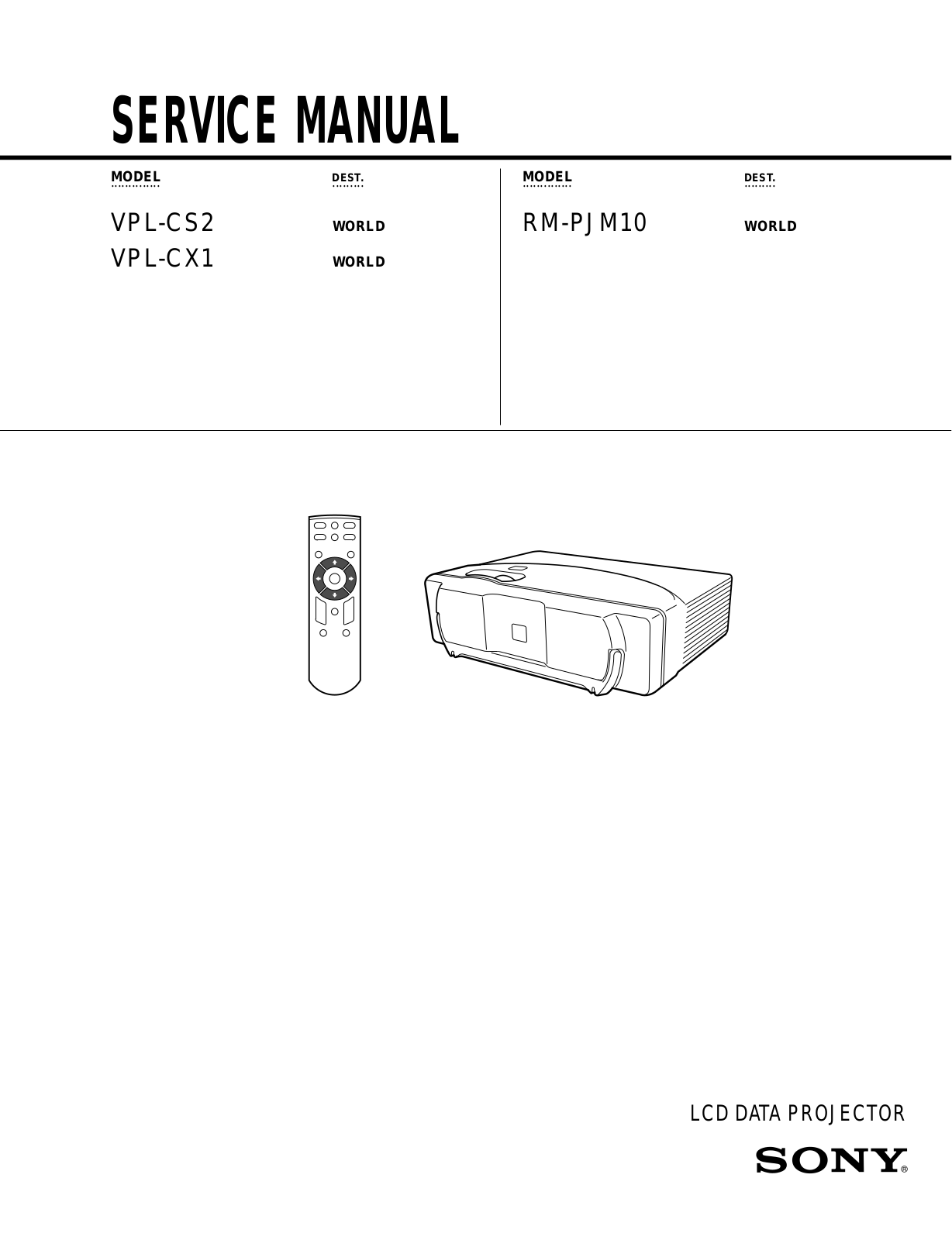 Sony VPL-CX1, RM-PJM10 User Manual