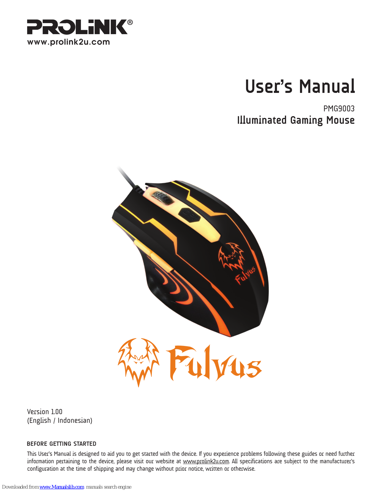 PROLiNK Fulvus User Manual - ManualMachine.com