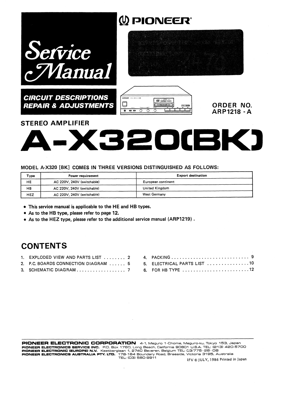 Pioneer AX-320 Service manual