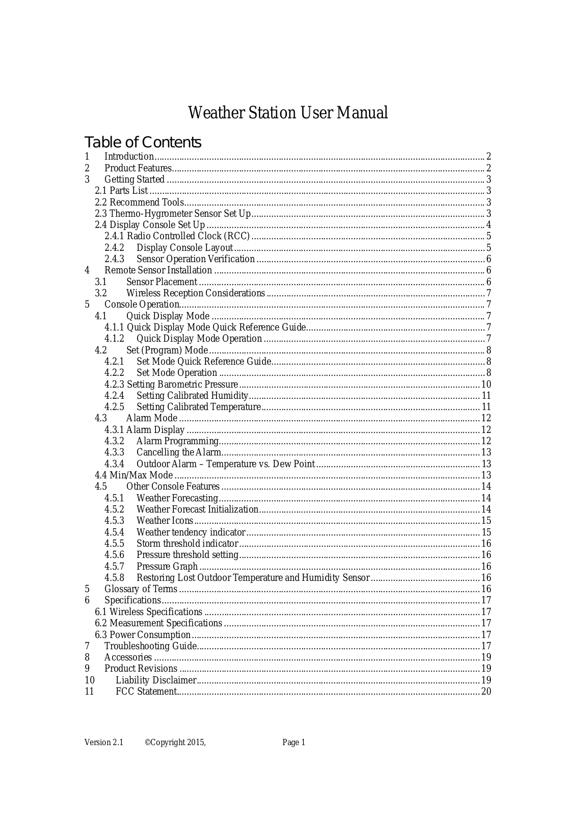 Fine Offset Electronics WH2F User Manual