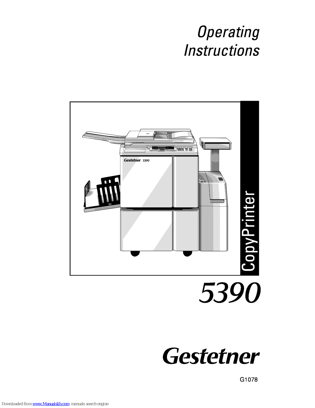 Gestetner 5390 Operating Instructions Manual