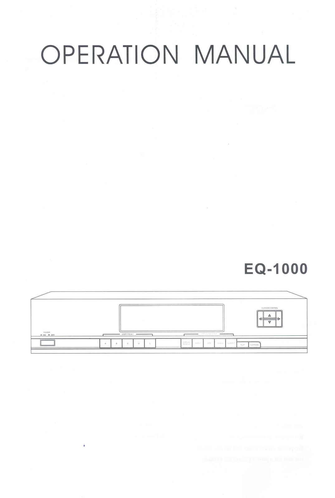 X4 Tech EQ-1000 Operation Manual