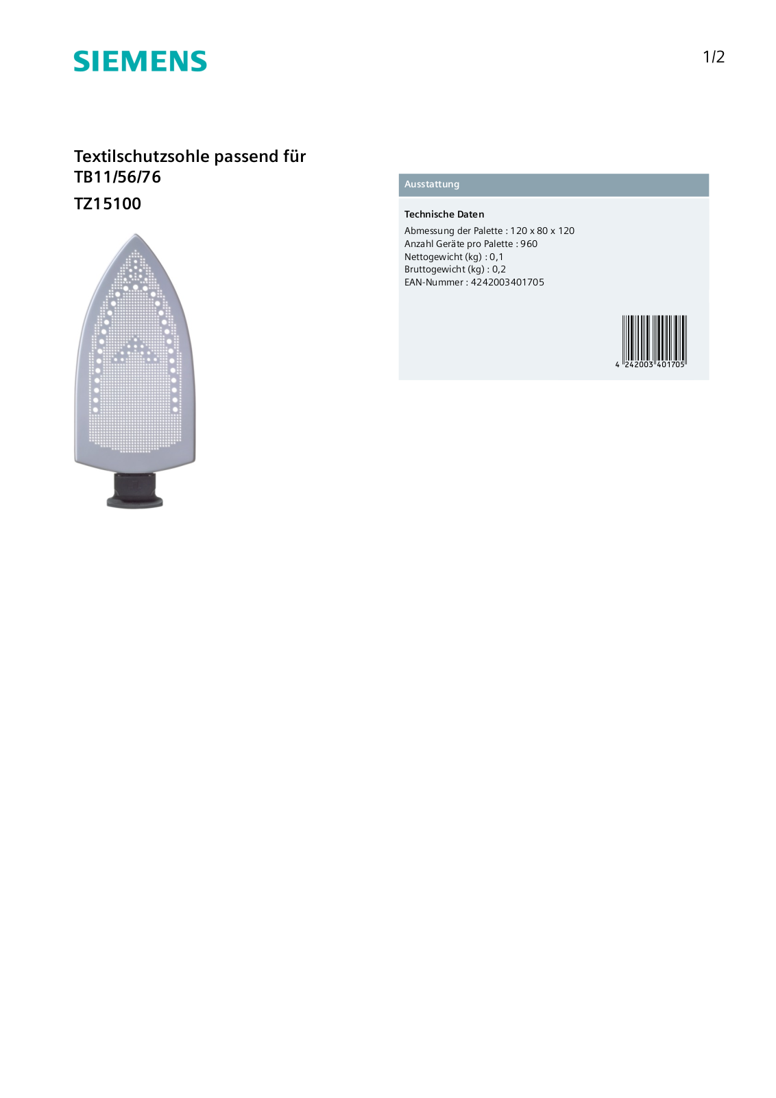 Siemens TZ15100 User Manual