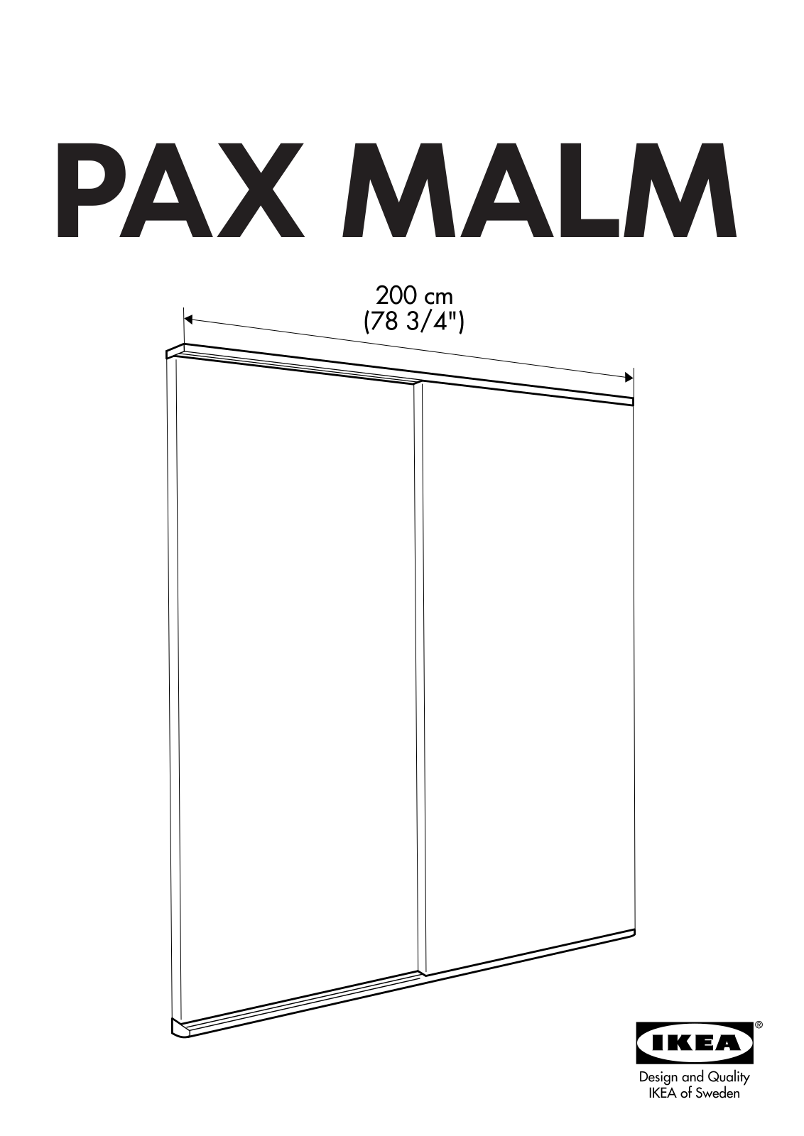 IKEA PAX MALM SLIDING DOOR 39X79 Assembly Instruction