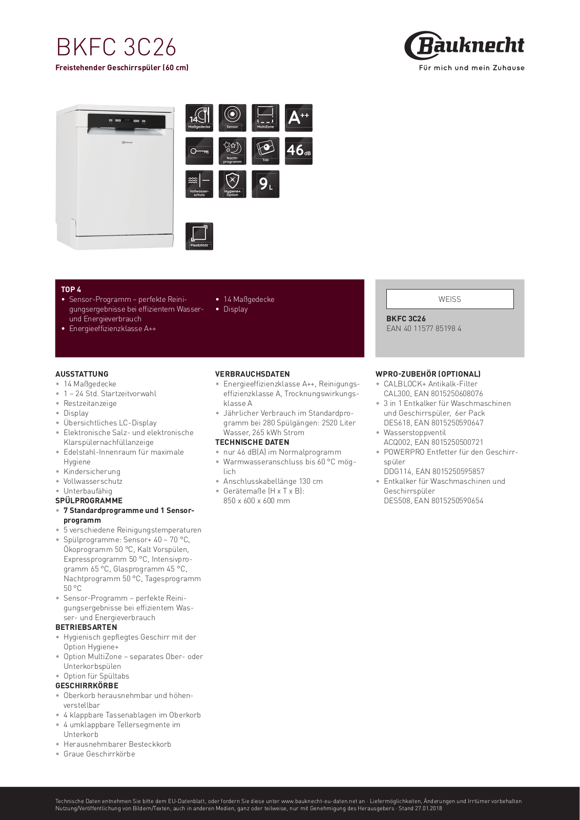 Bauknecht BKFC 3C26 User Manual