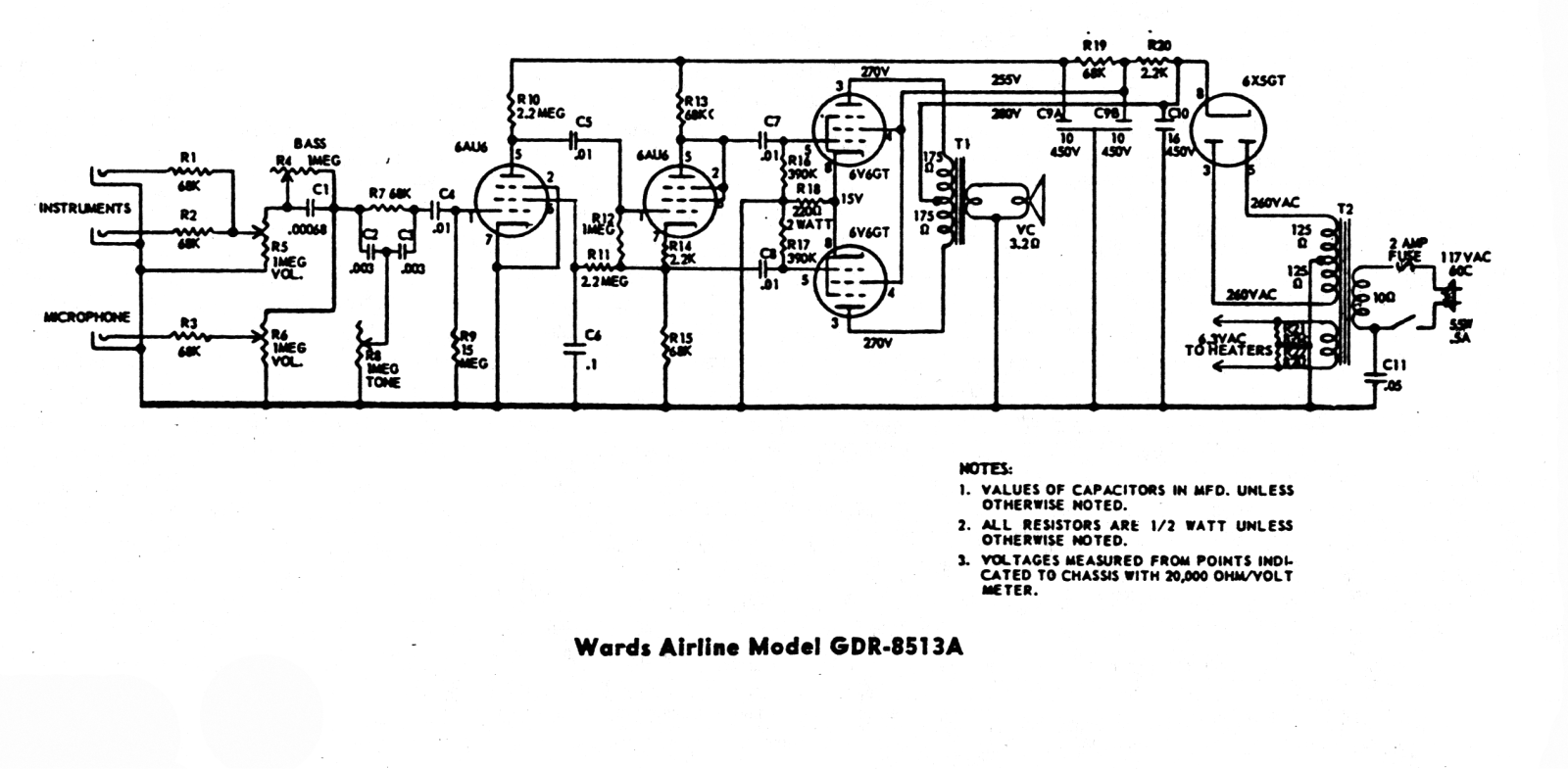 Airline Wards gdr 8513a schematic