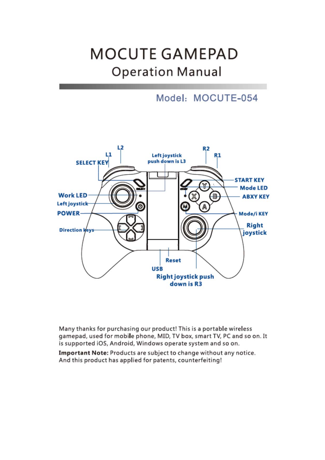 Sunkong Technology Development MOCUTE 054 User Manual - ManualMachine.com