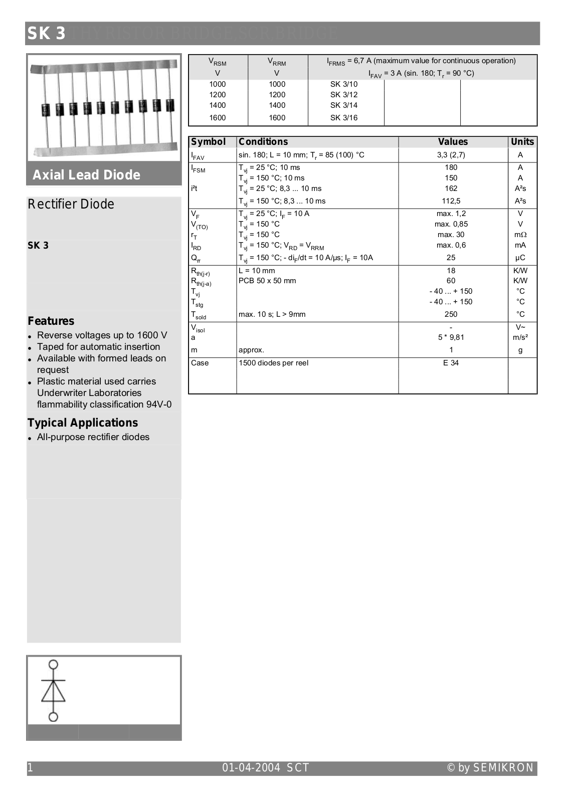 Semikron SK3 Data Sheet