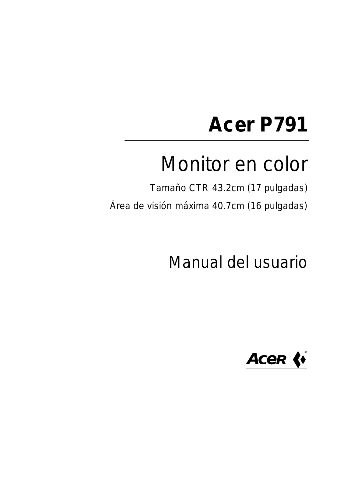 Acer P791 User Manual