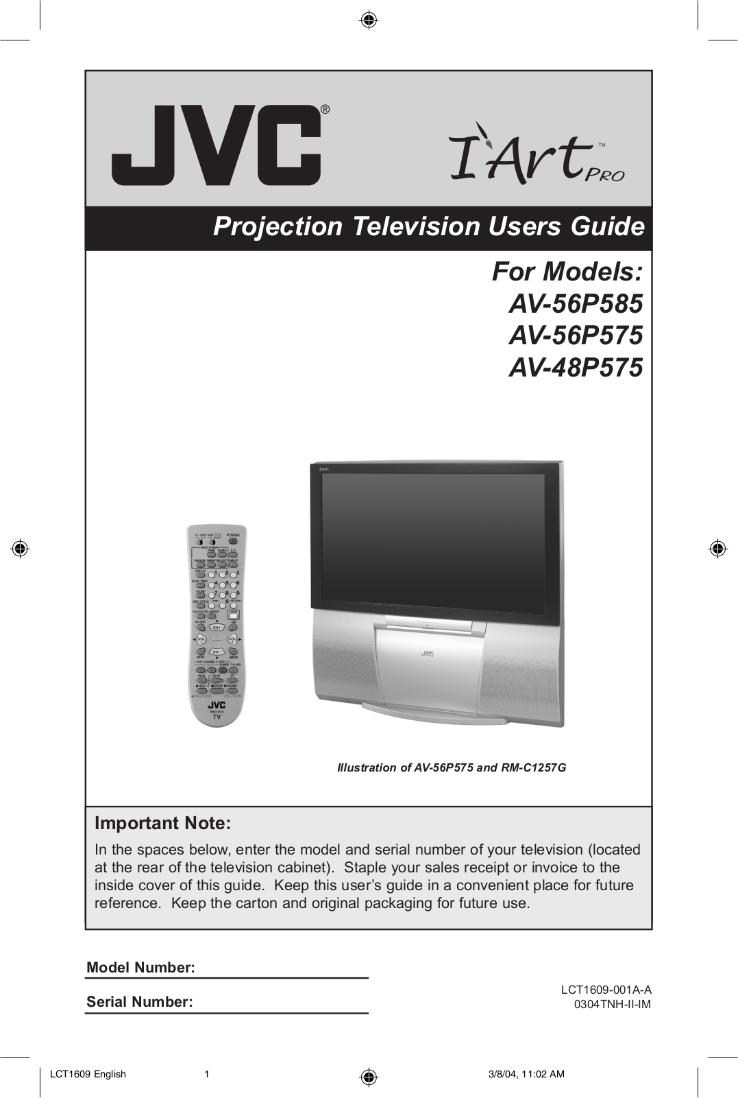 JVC AV-56P585, AV 48P575, AV 56P575 User Manual