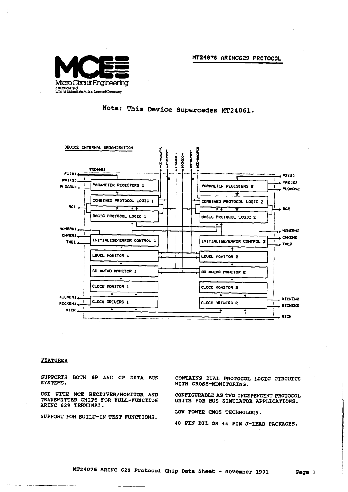 Aeroflex Circuit Technology MT24076 Datasheet