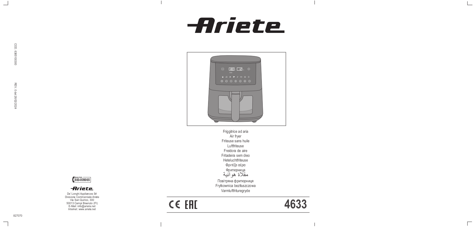 ARIETE 4633 User guide - ManualMachine.com