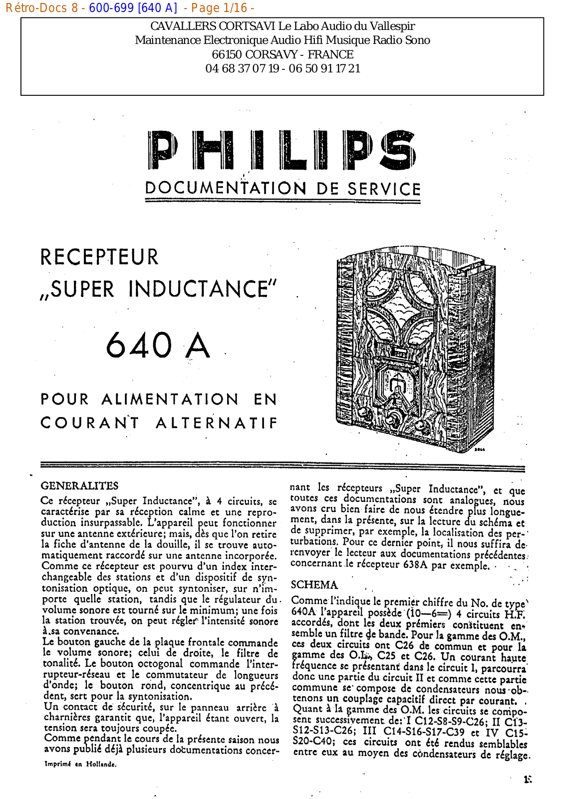 Philips 640 a Datasheet - ManualMachine.com