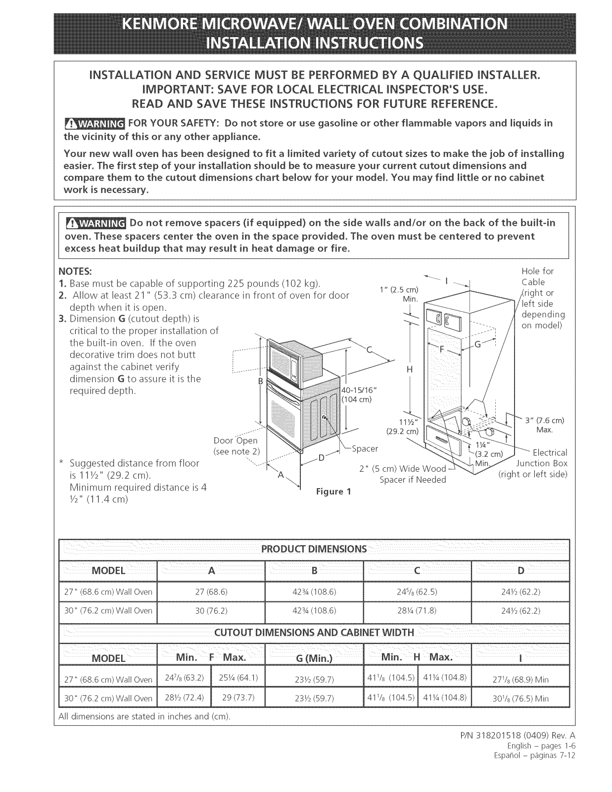 Kenmore 79047859403, 79047859404, 79047859405, 79047859406, 79047859407 Installation Guide - ManualMachine.com