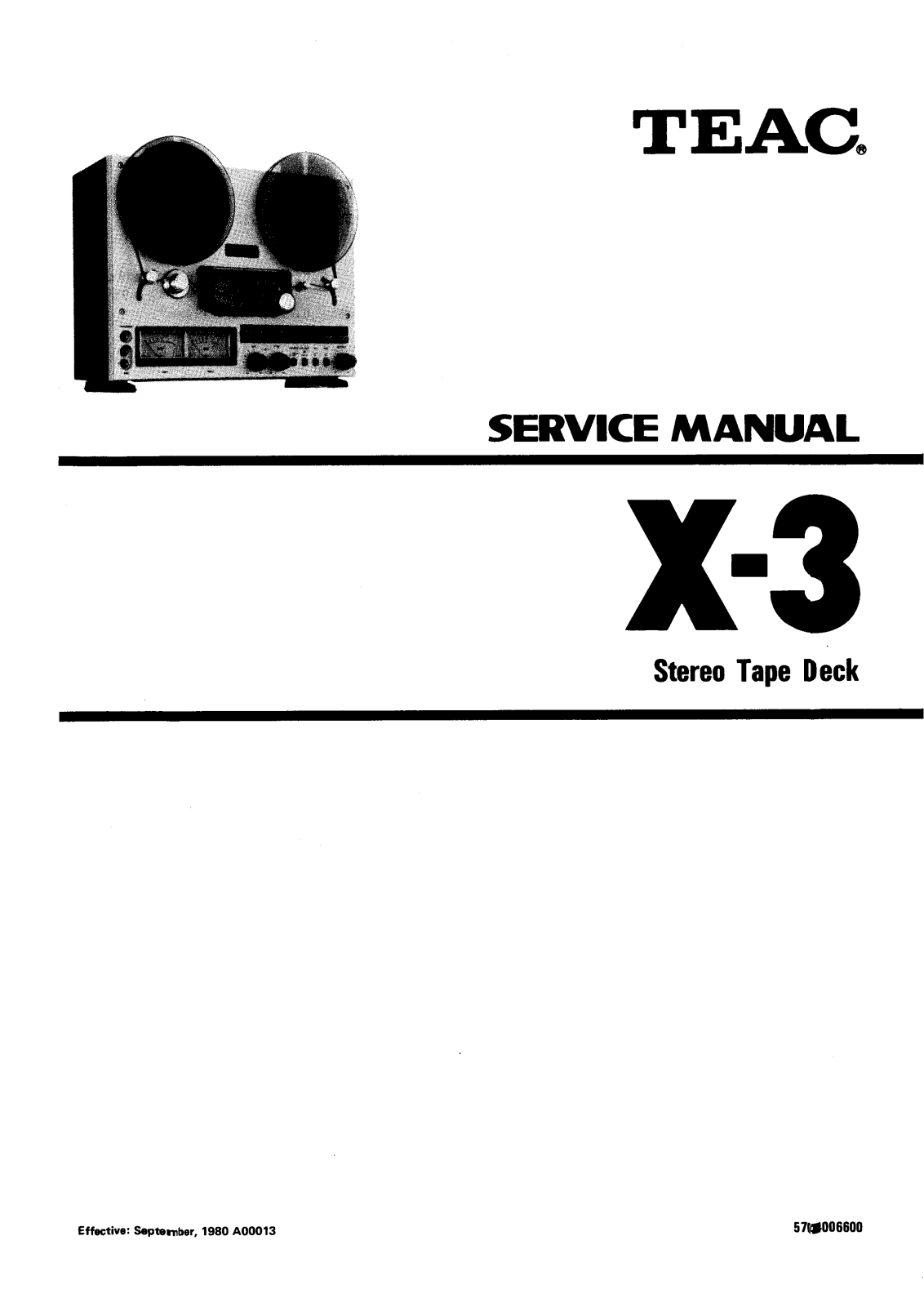 TEAC X-3 Service manual