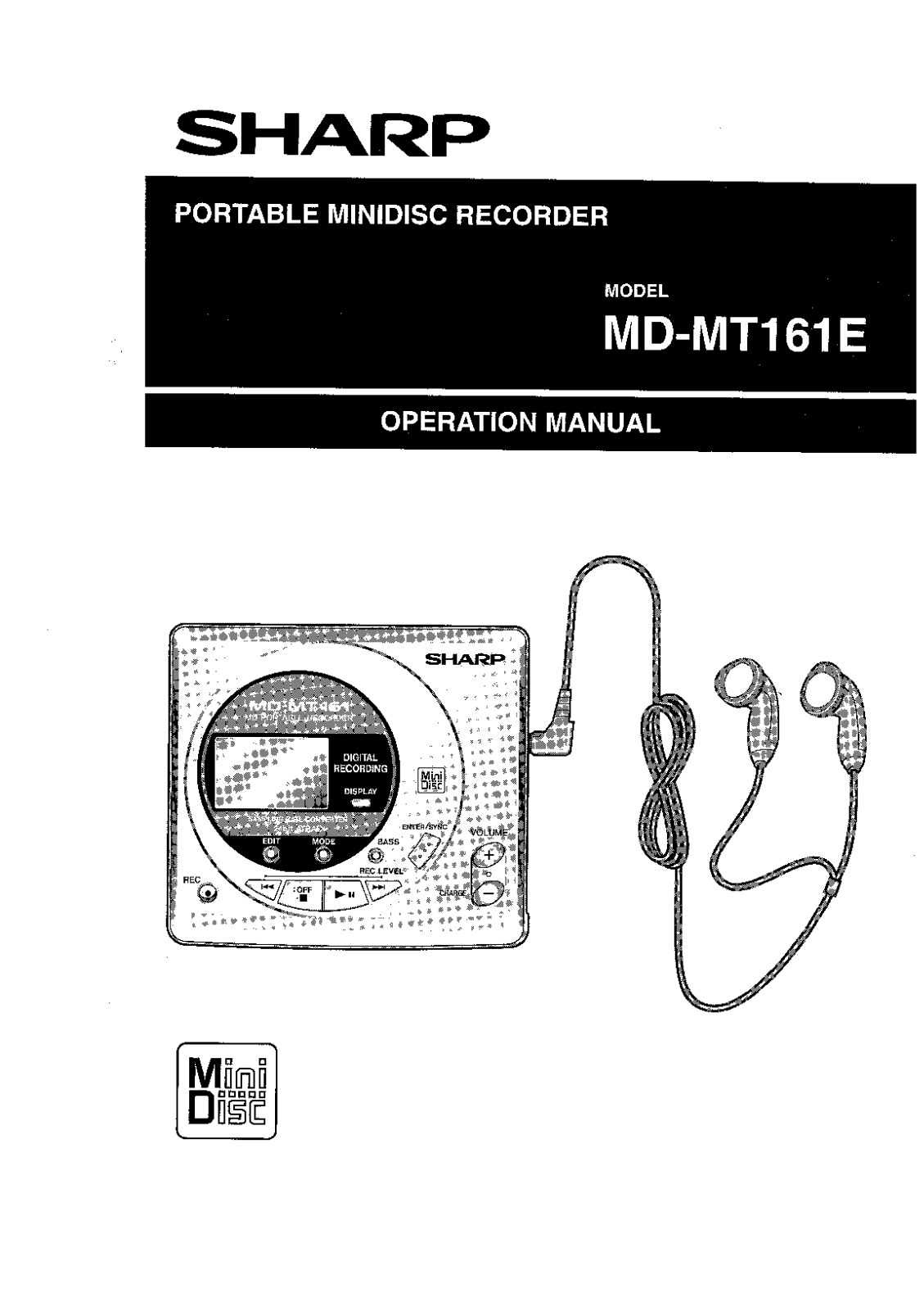 Sharp MD-MT161E User Manual