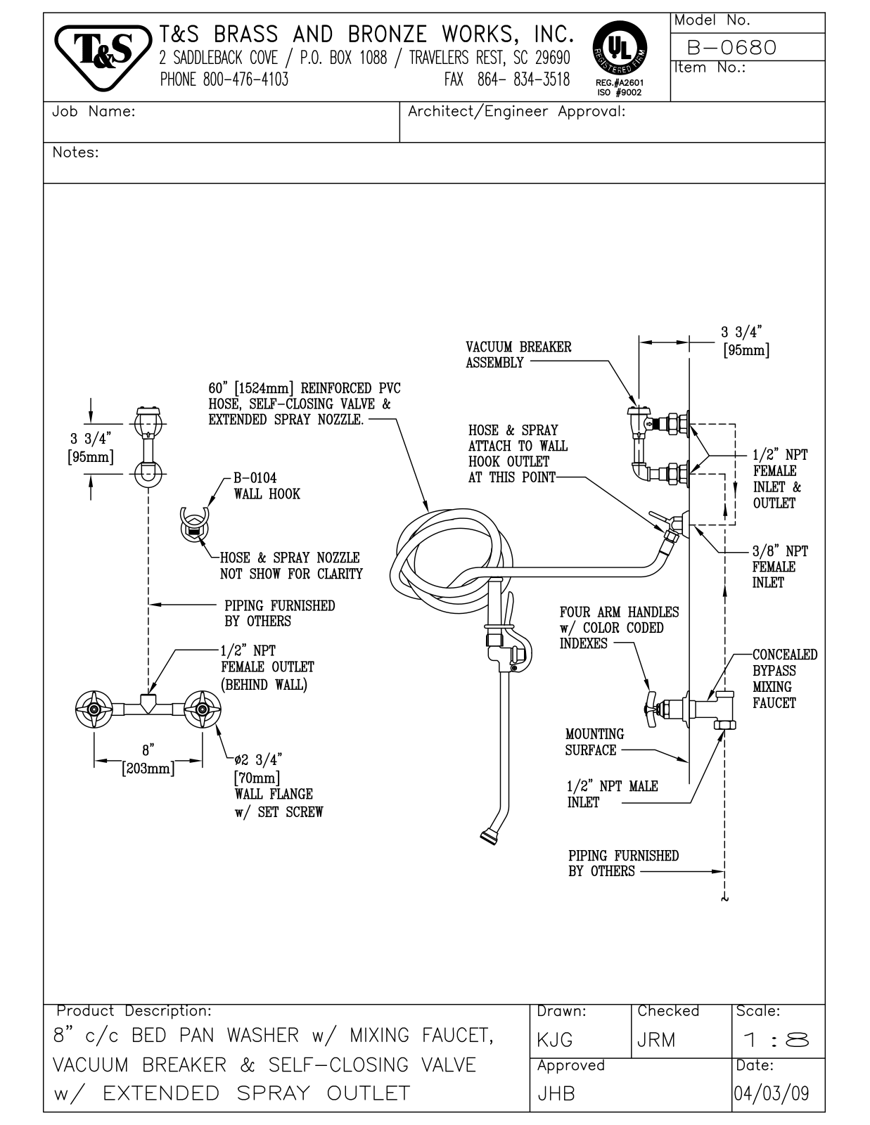 T & S Brass & Bronze Works B-0680 General Manual