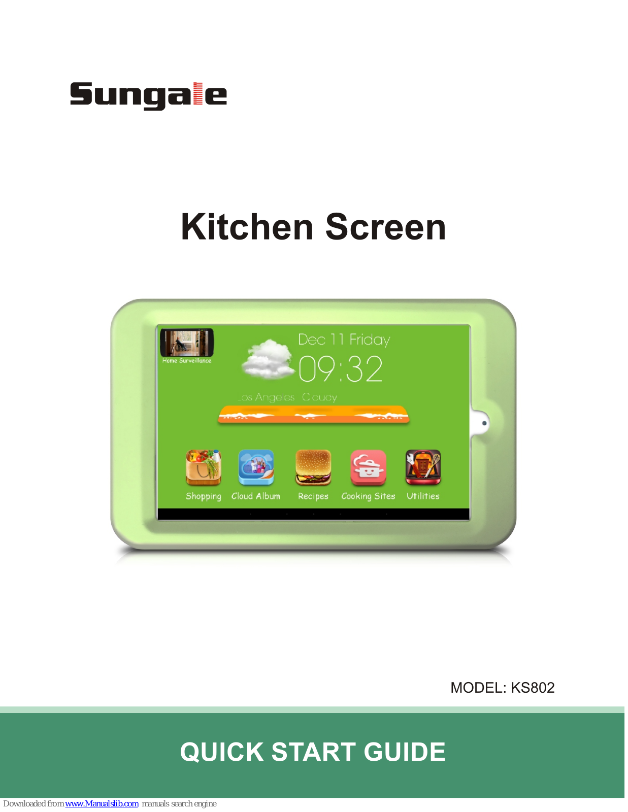 Sungale KS802 Quick Start Manual - ManualMachine.com