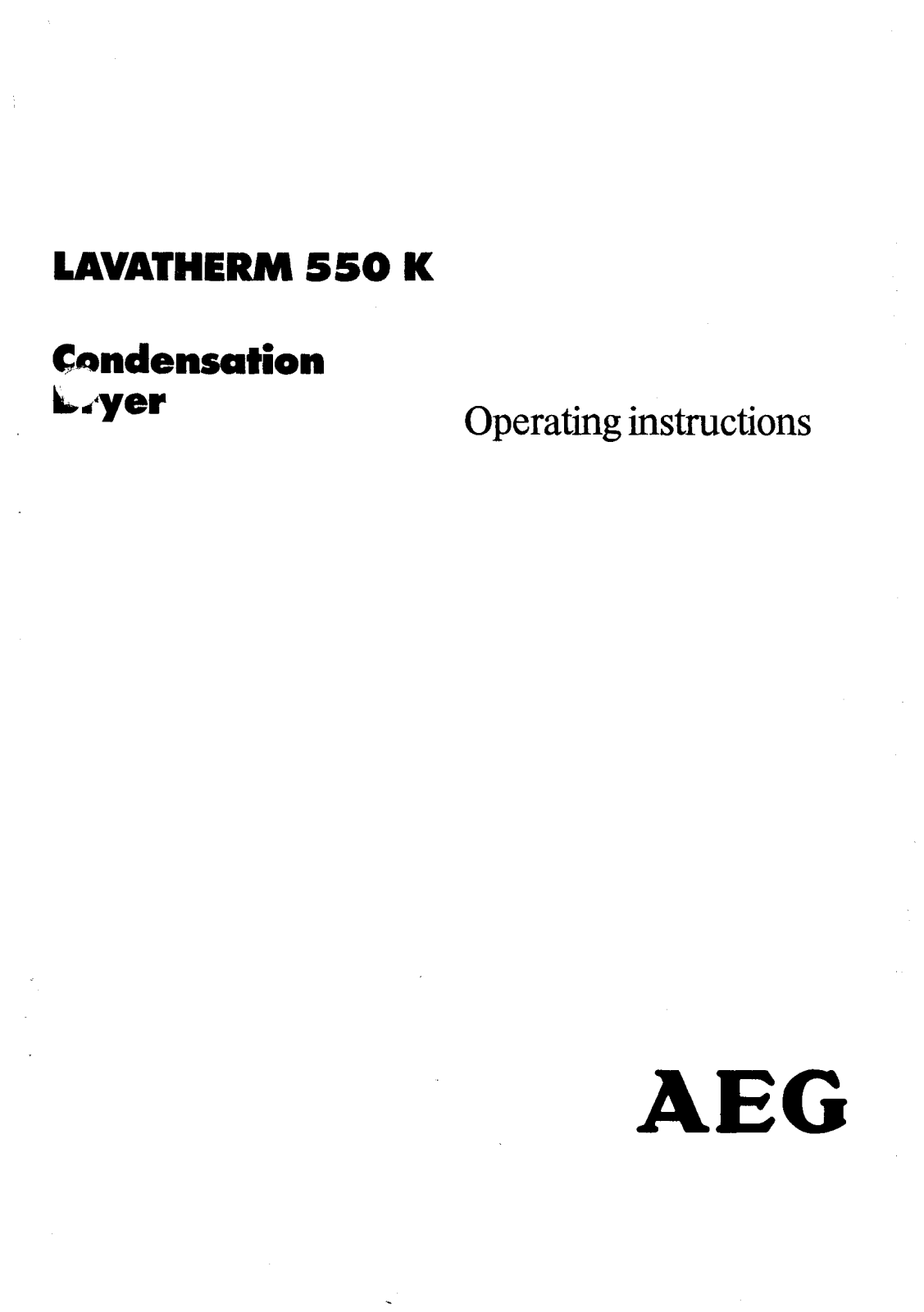 AEG Lavatherm 550 K, Lavatherm 550 K U User Manual