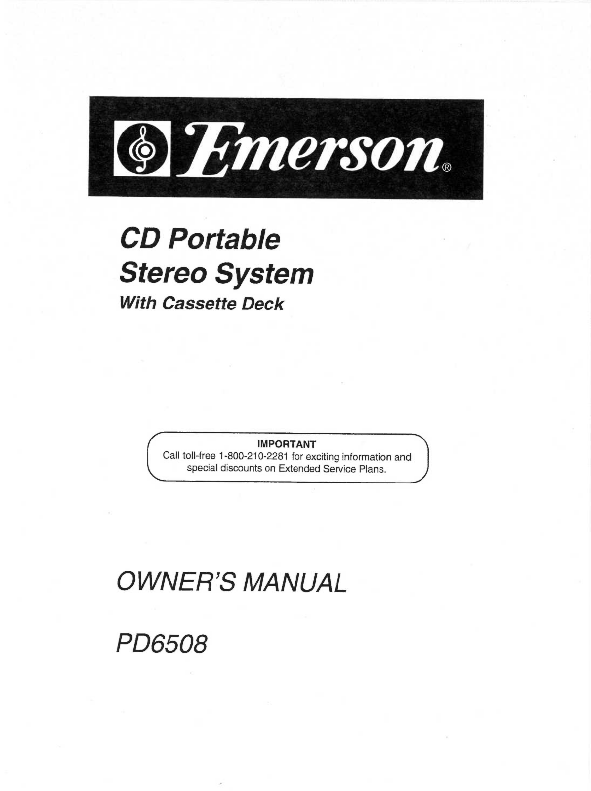 EMERSON PD6508 User Manual