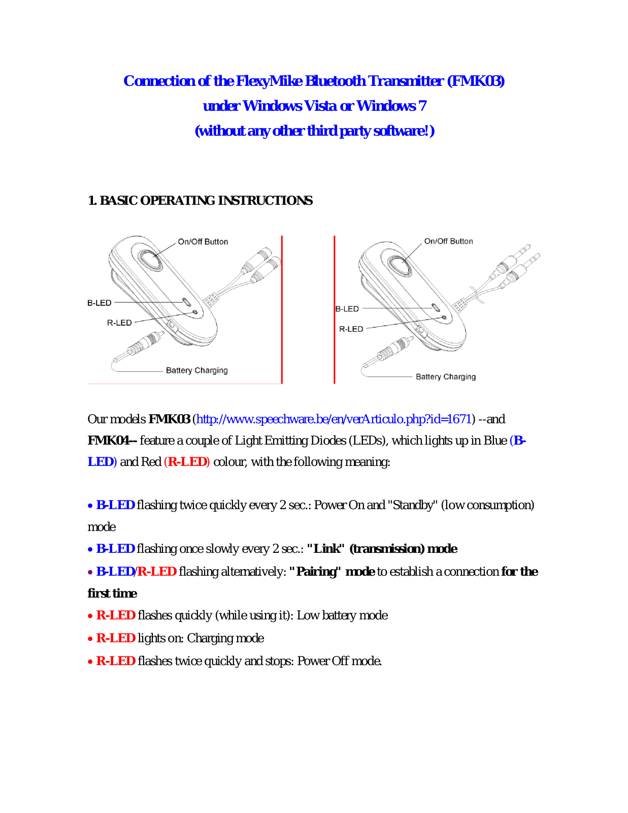 SpeechWare FlexyMike FMK03 Quick Start Manual - ManualMachine.com