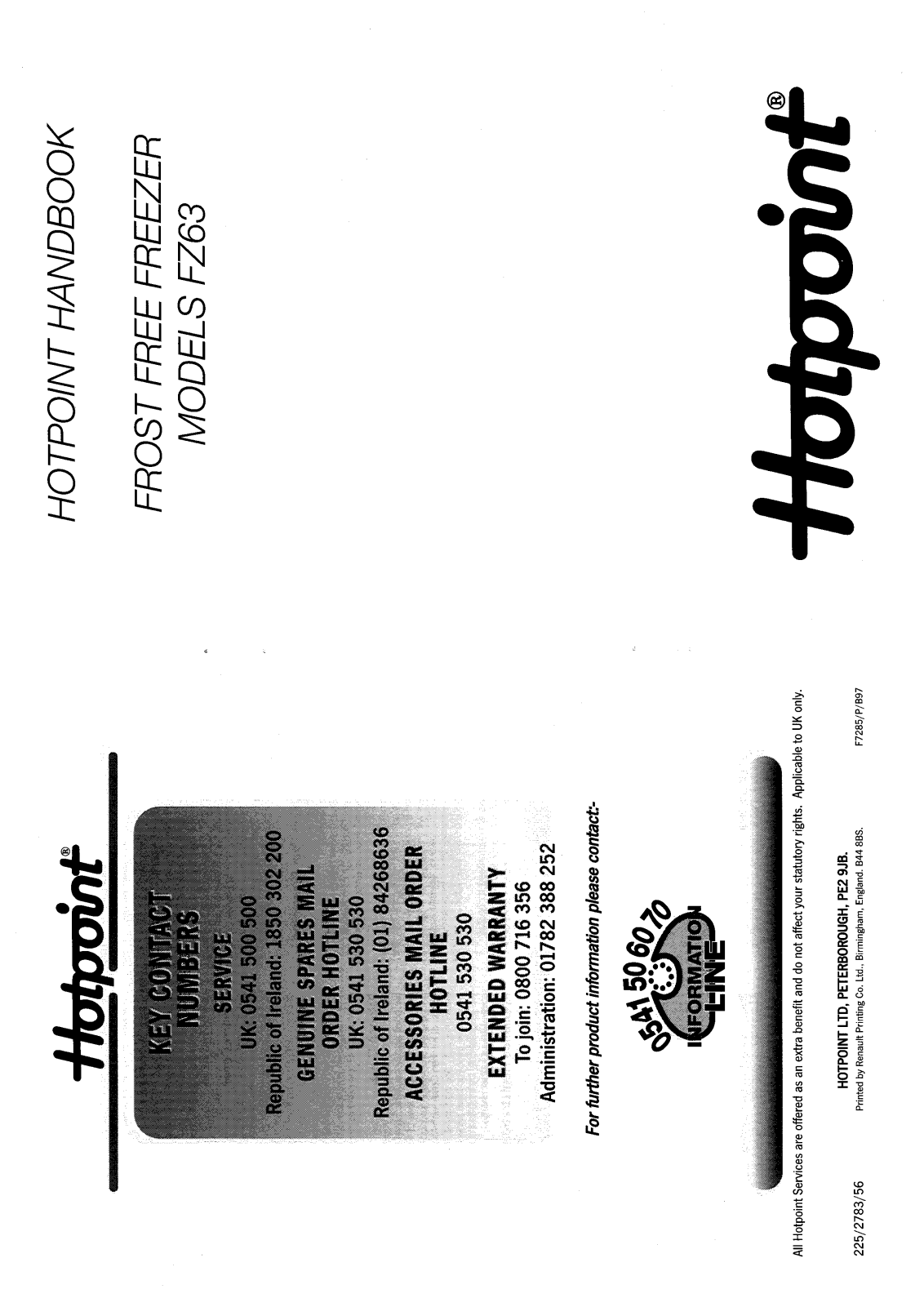 Hotpoint-Ariston HBFZ63 User Manual