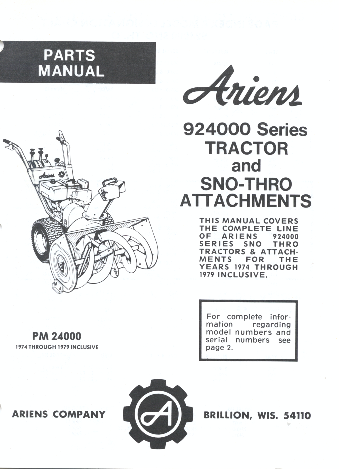 Ariens 924000 User Manual