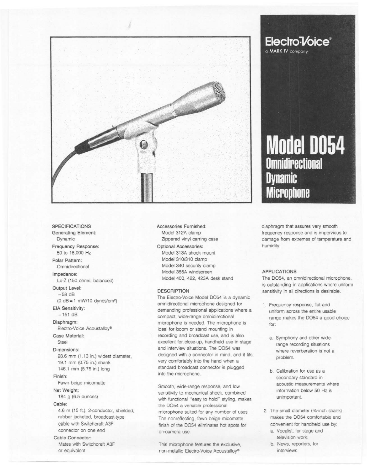 Electro-Voice DO54 User Manual