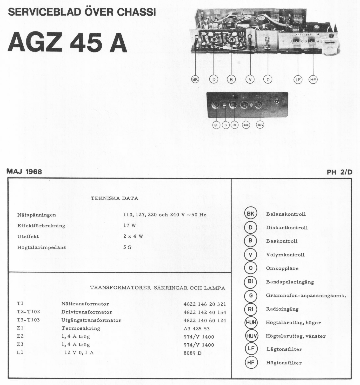 Philips AGZ45a Schematic