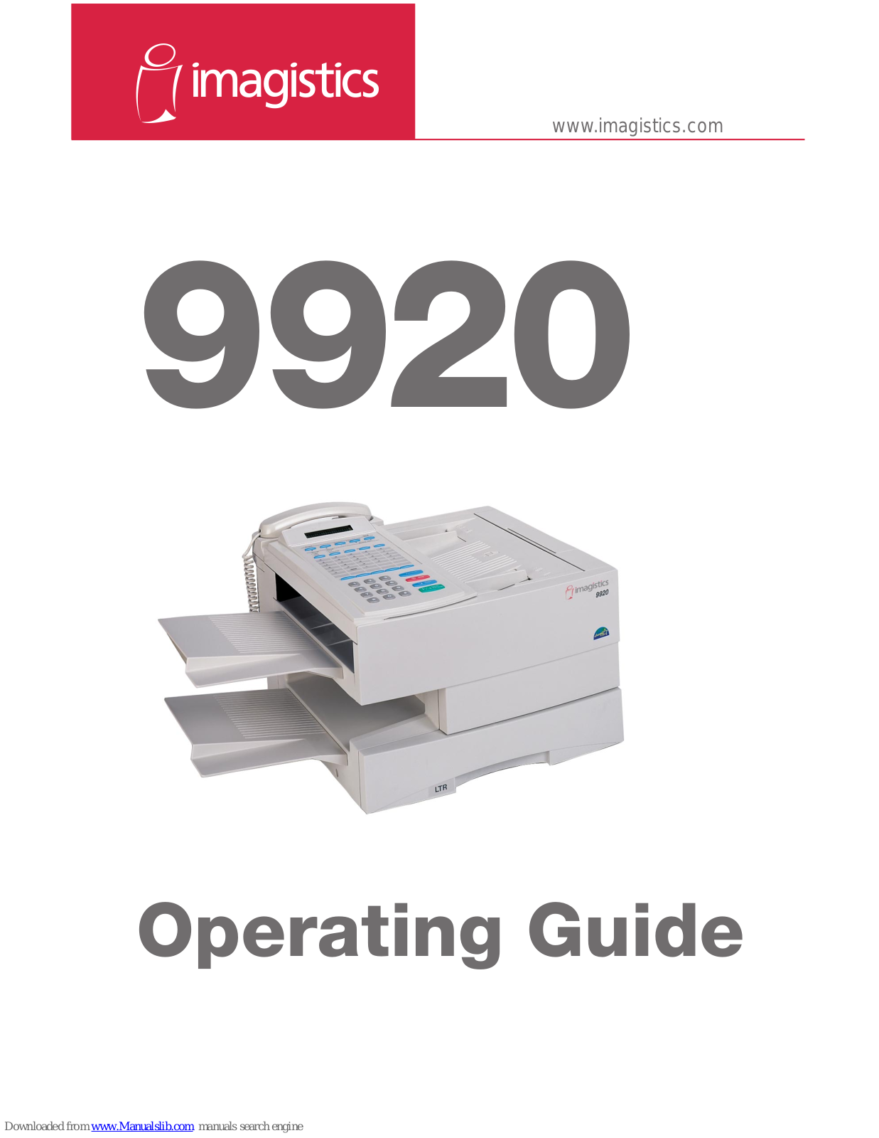 imagistics 9920 Operating Manual