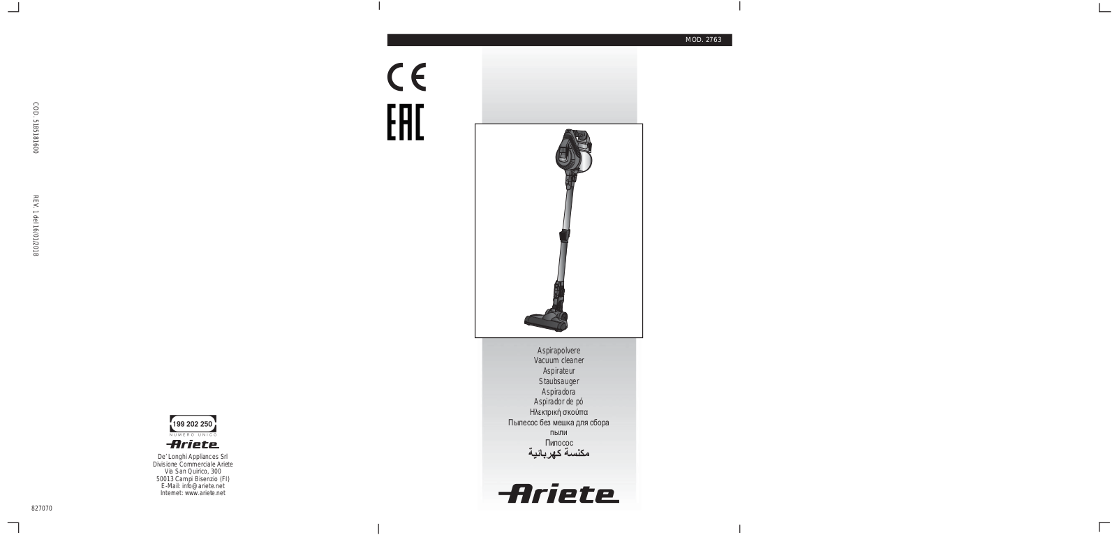 Ariete 2763 User Manual