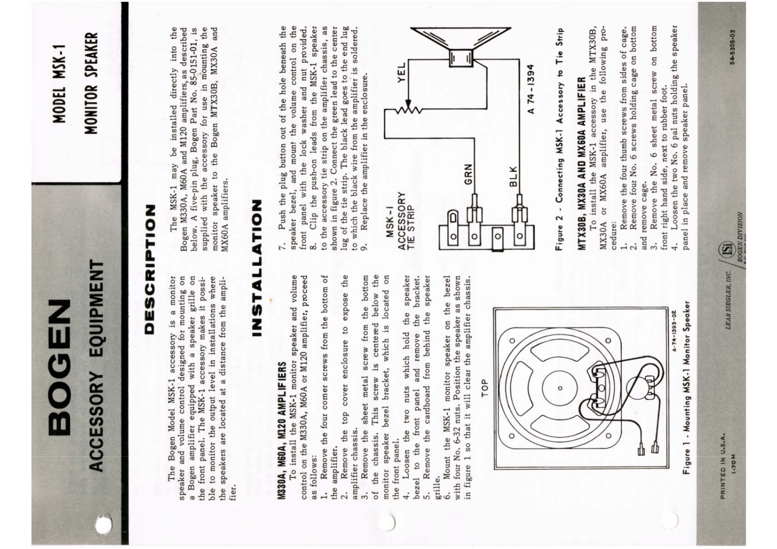 Bogen MSK1 Operating Manual