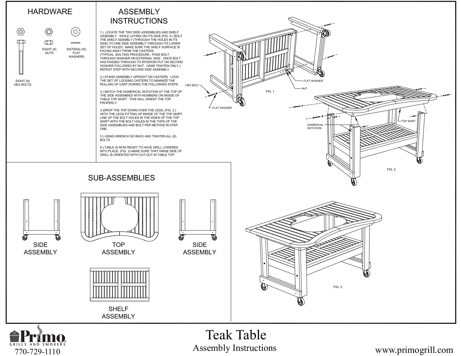 Primo 605 Assembly Guide