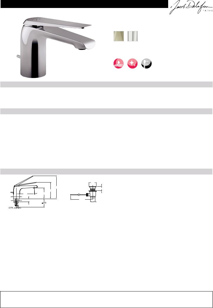 Jacob Delafon AVID E97345-CP, AVID E97345-BN Datasheet