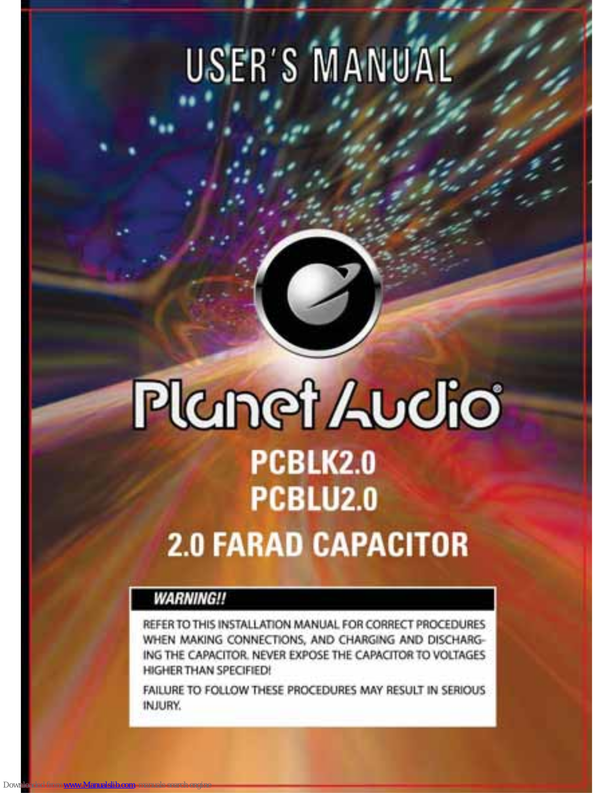 Planet Audio PCBLK2.0, PCBLU2.0 User Manual