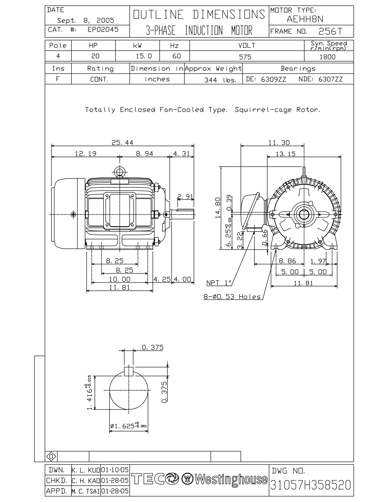 Teco EP02045 Reference Drawing