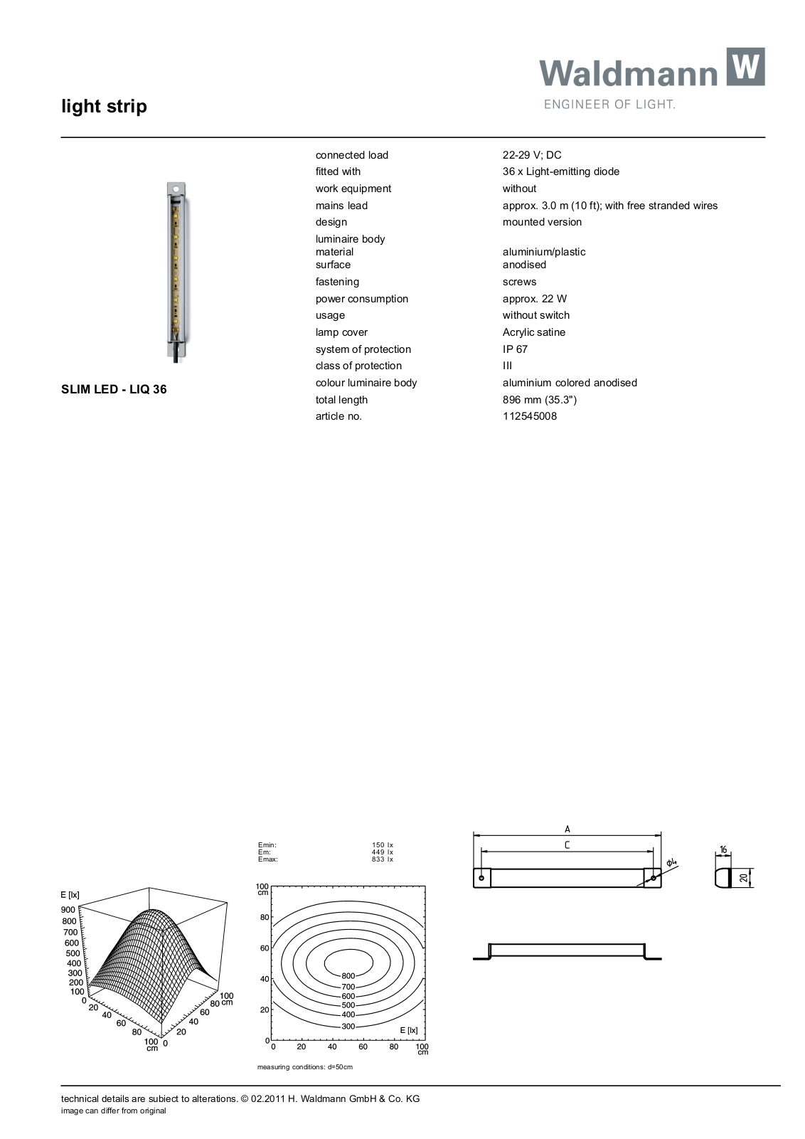 Waldmann 112545008 Information guide