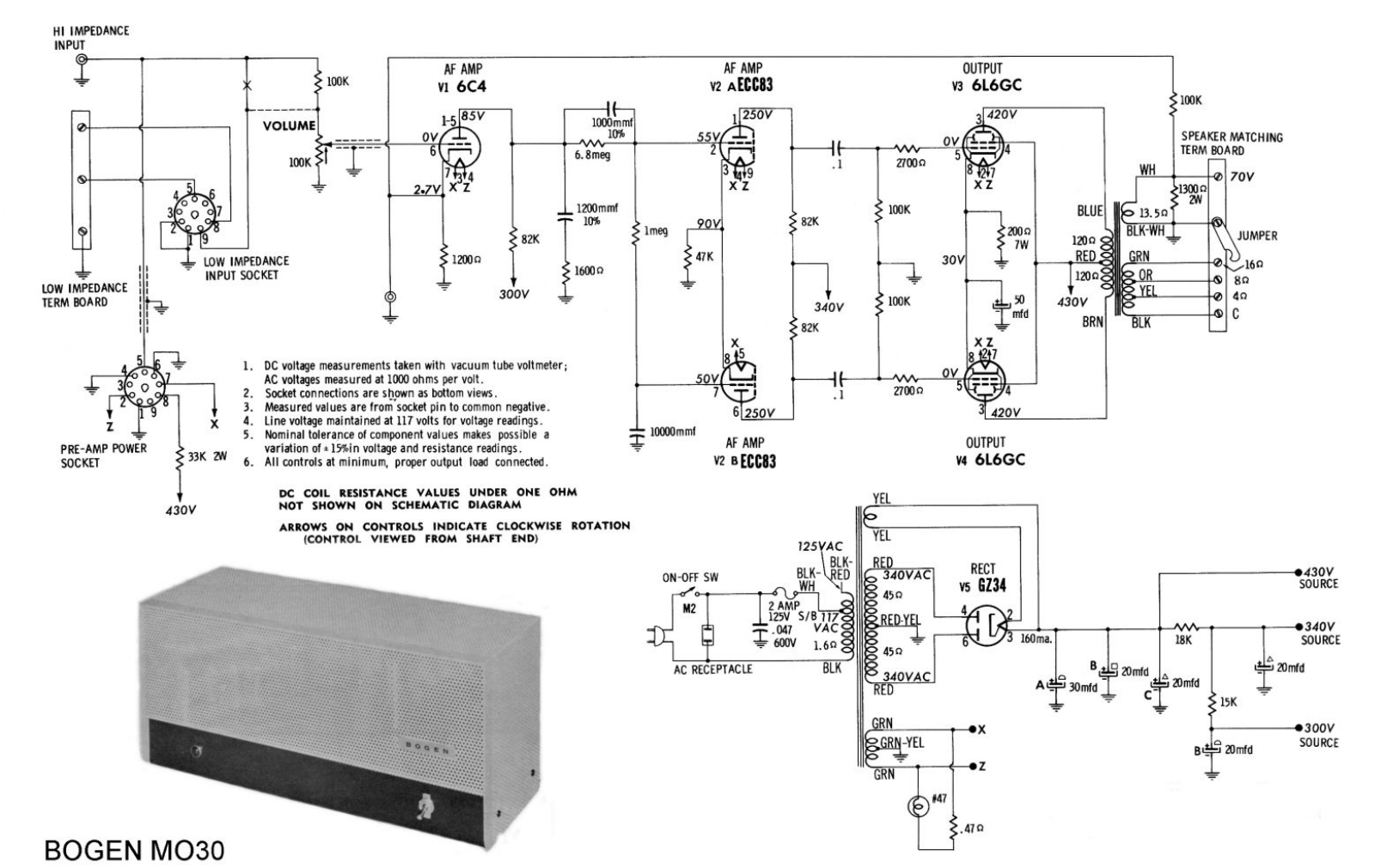 Bogen MO-30 Schematic