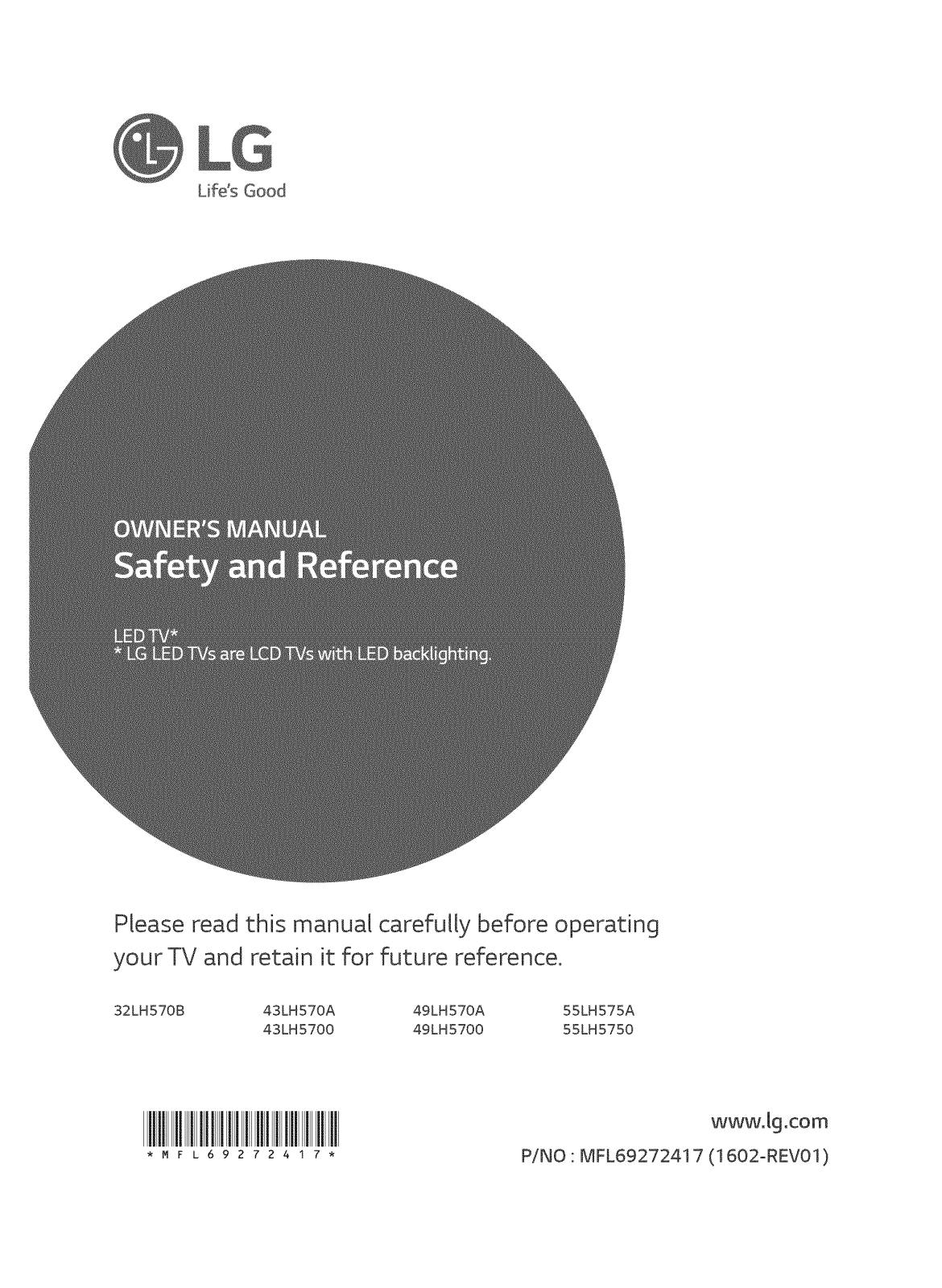 LG 55LH5750, 49LH5700, 43LH5700 Owner’s Manual