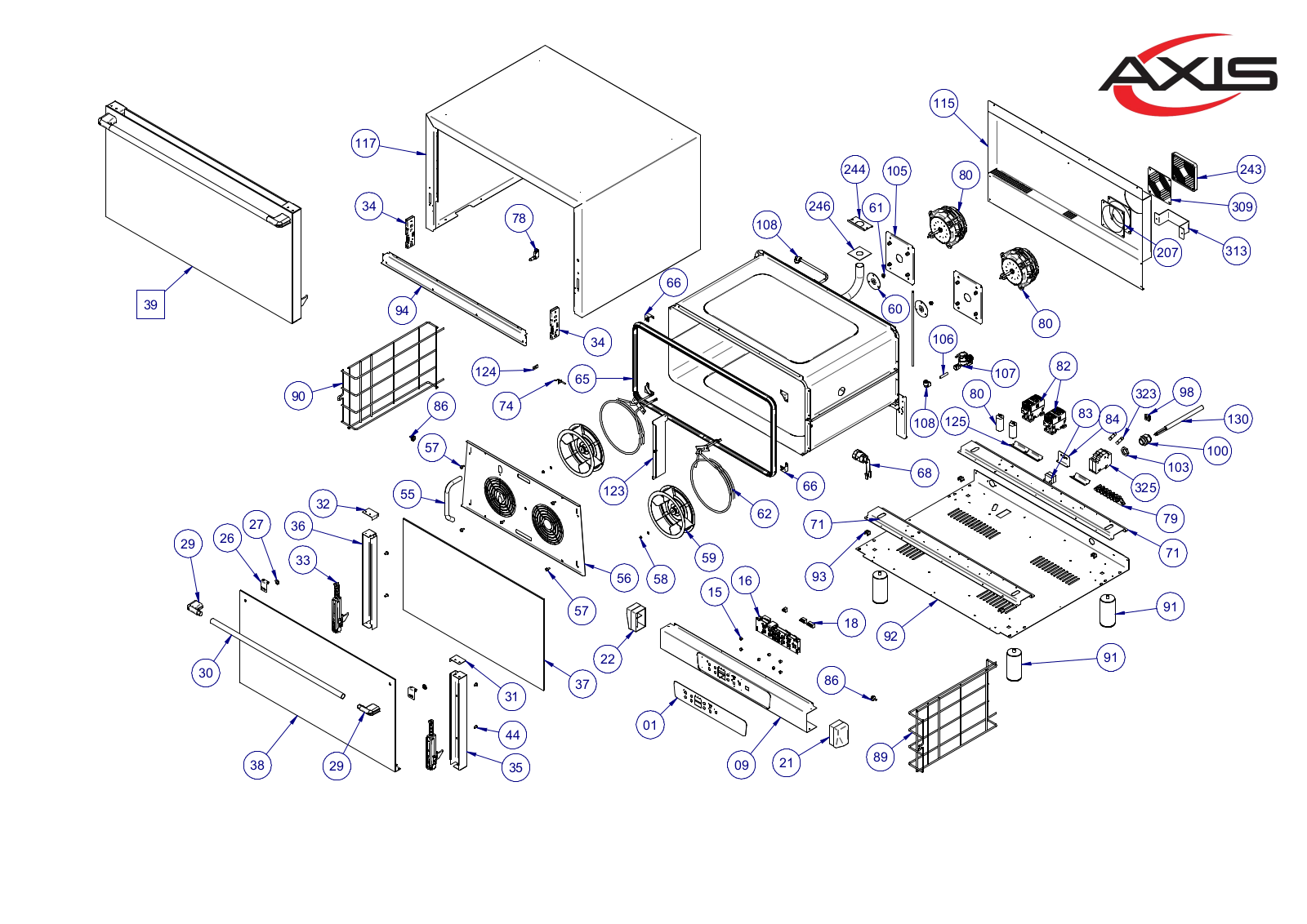 Axis AX824RHD Exploded View