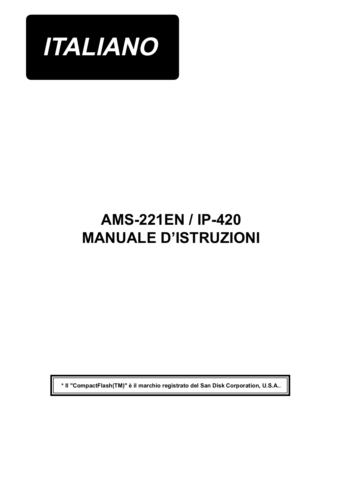 JUKI AMS-221EN/IP-420 Instruction Manual