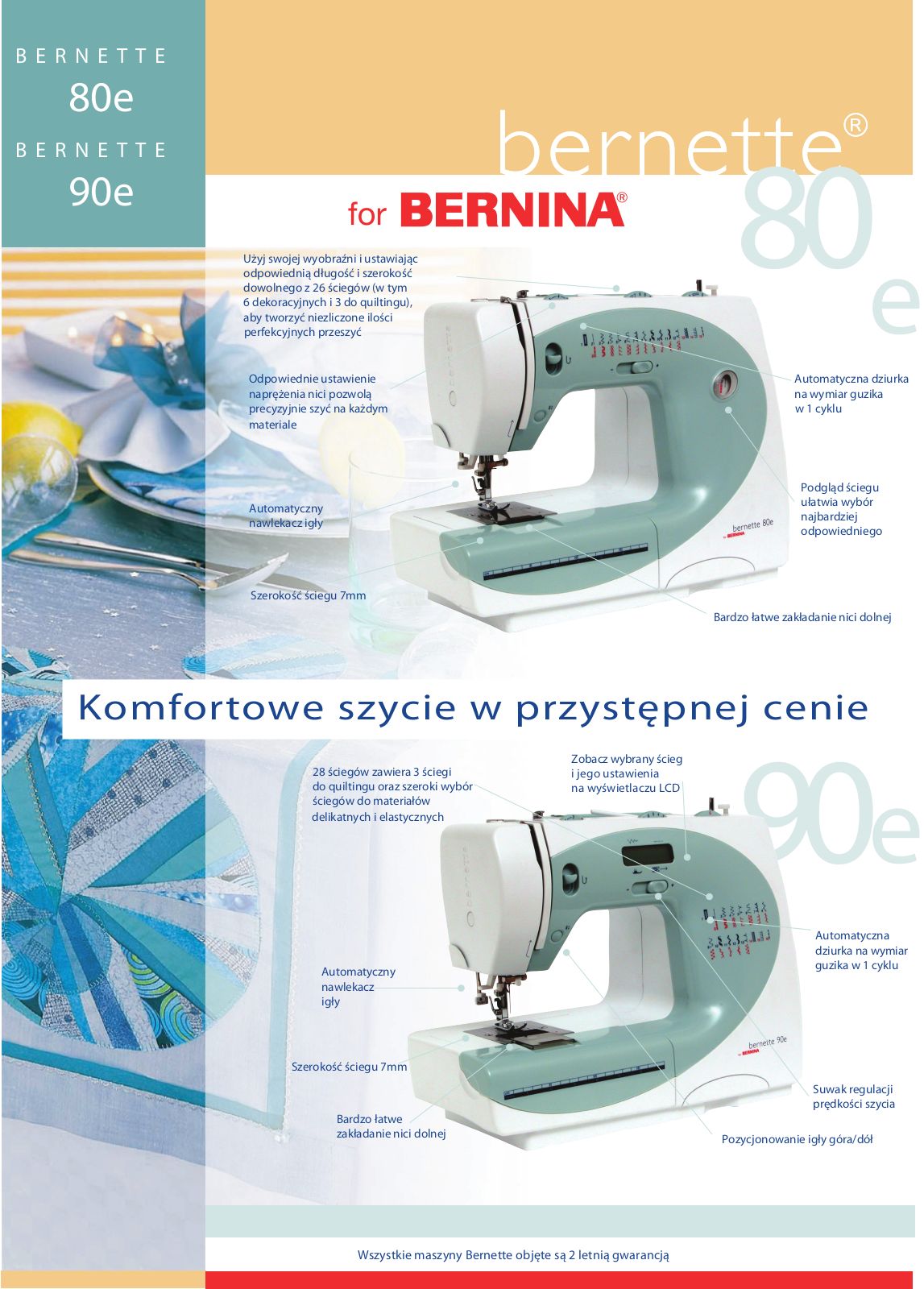 Bernina BERNETTE 90E, BERNETTE 80E BROCHURE