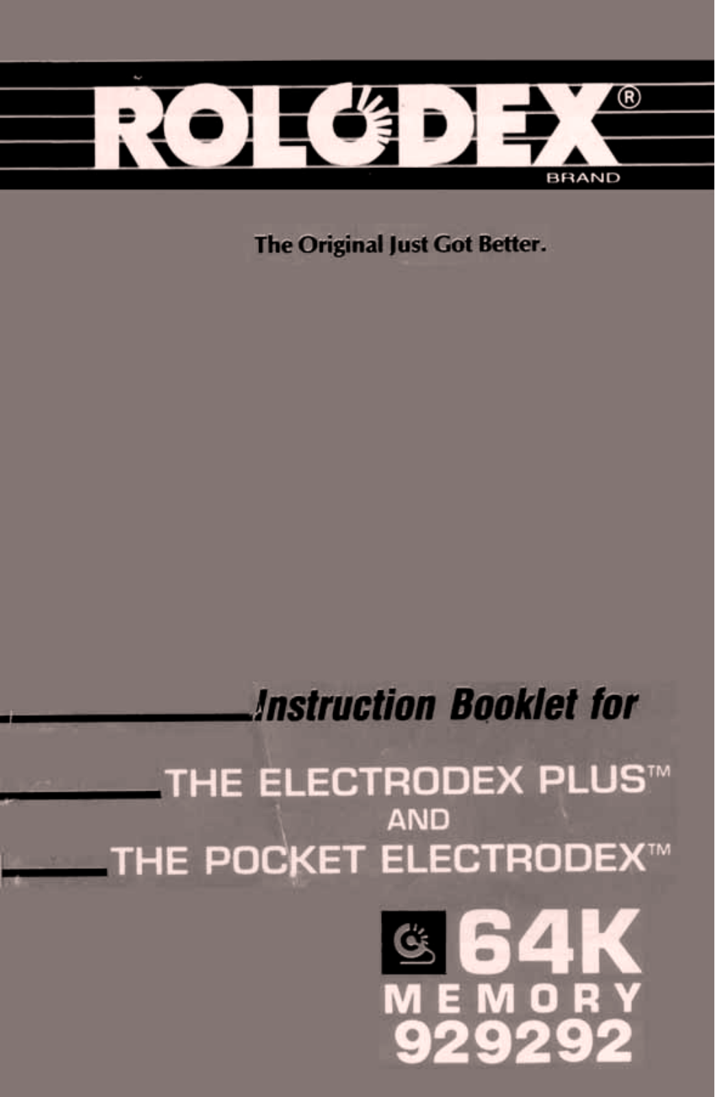 Rolodex Electrodex plus, pocker electrodex User guide