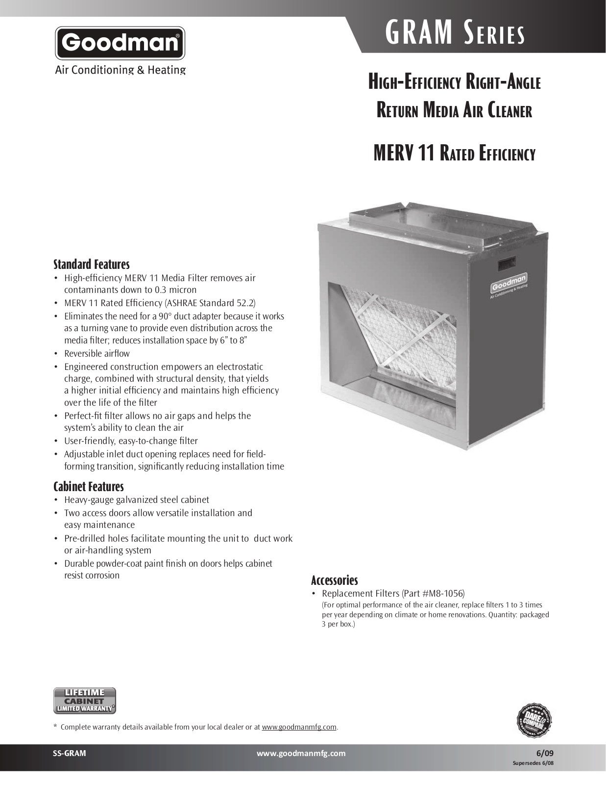 Clean Comfort GRAM-2000 Specifications Sheet - ManualMachine.com