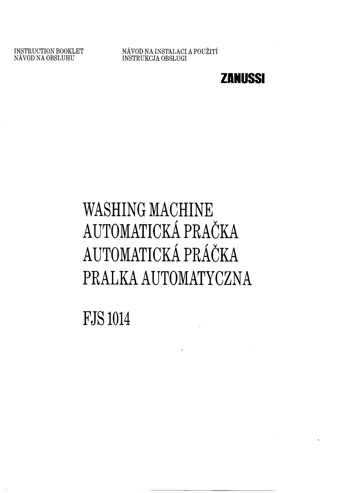 Zanussi FJS1014 User Manual