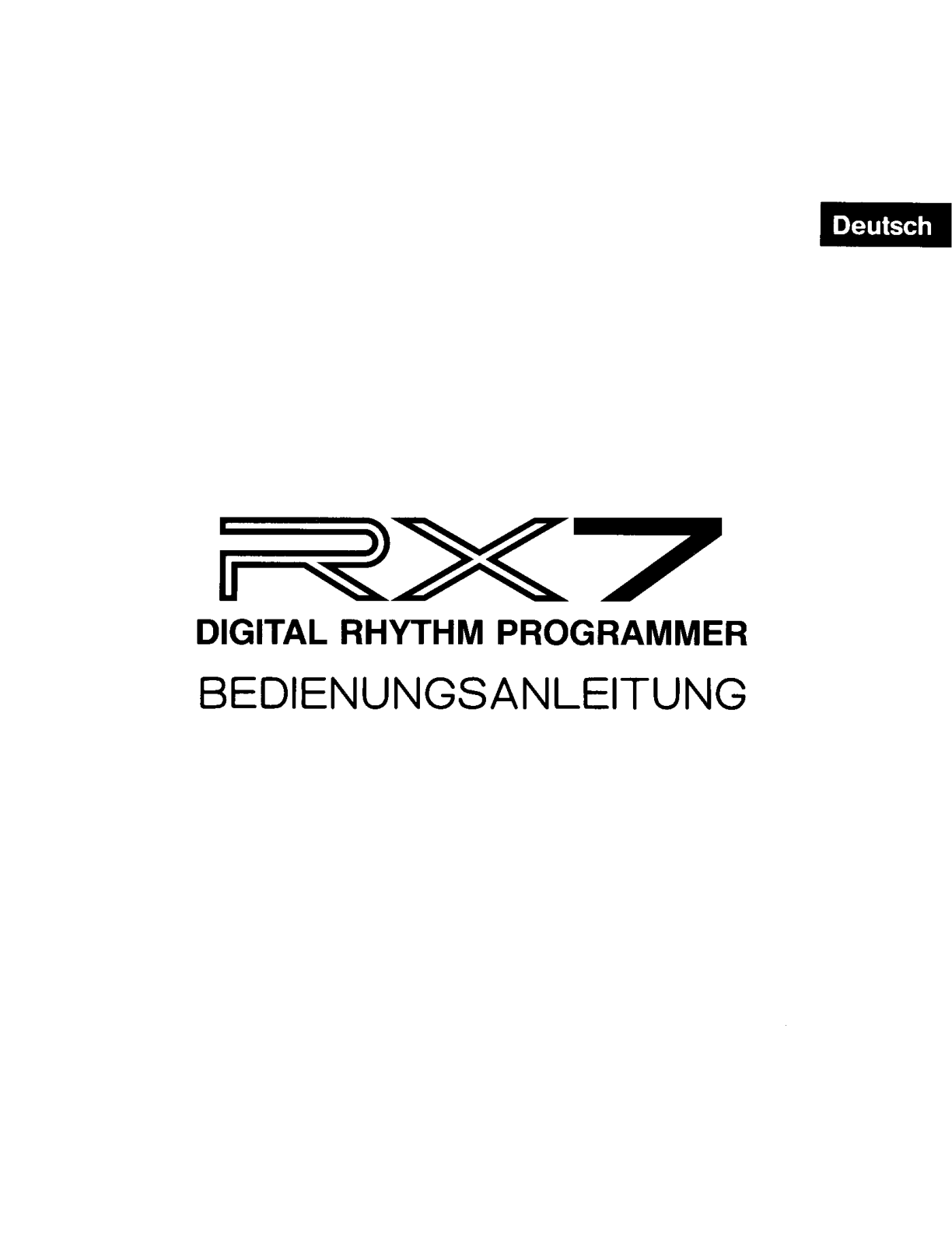 Yamaha RX-7 User Manual