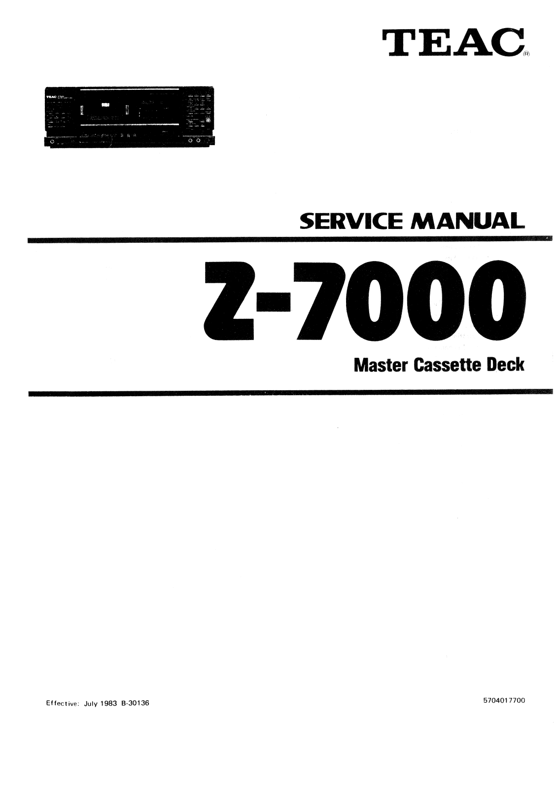 TEAC Z-7000 Service manual